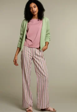 Best River Woods Multicolor gestreepte broek met wijde pijpen -