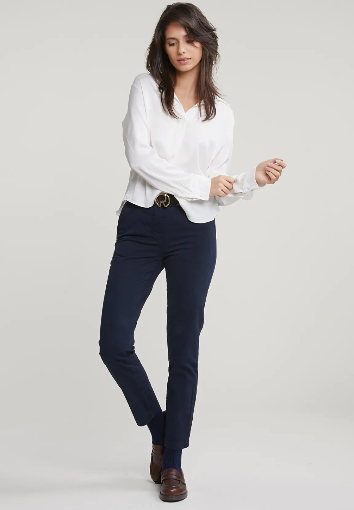Clearance River Woods Navy basic chinobroek -
