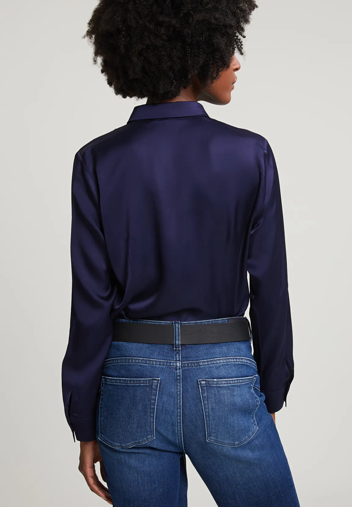 Fashion River Woods Navy klassieke blouse -
