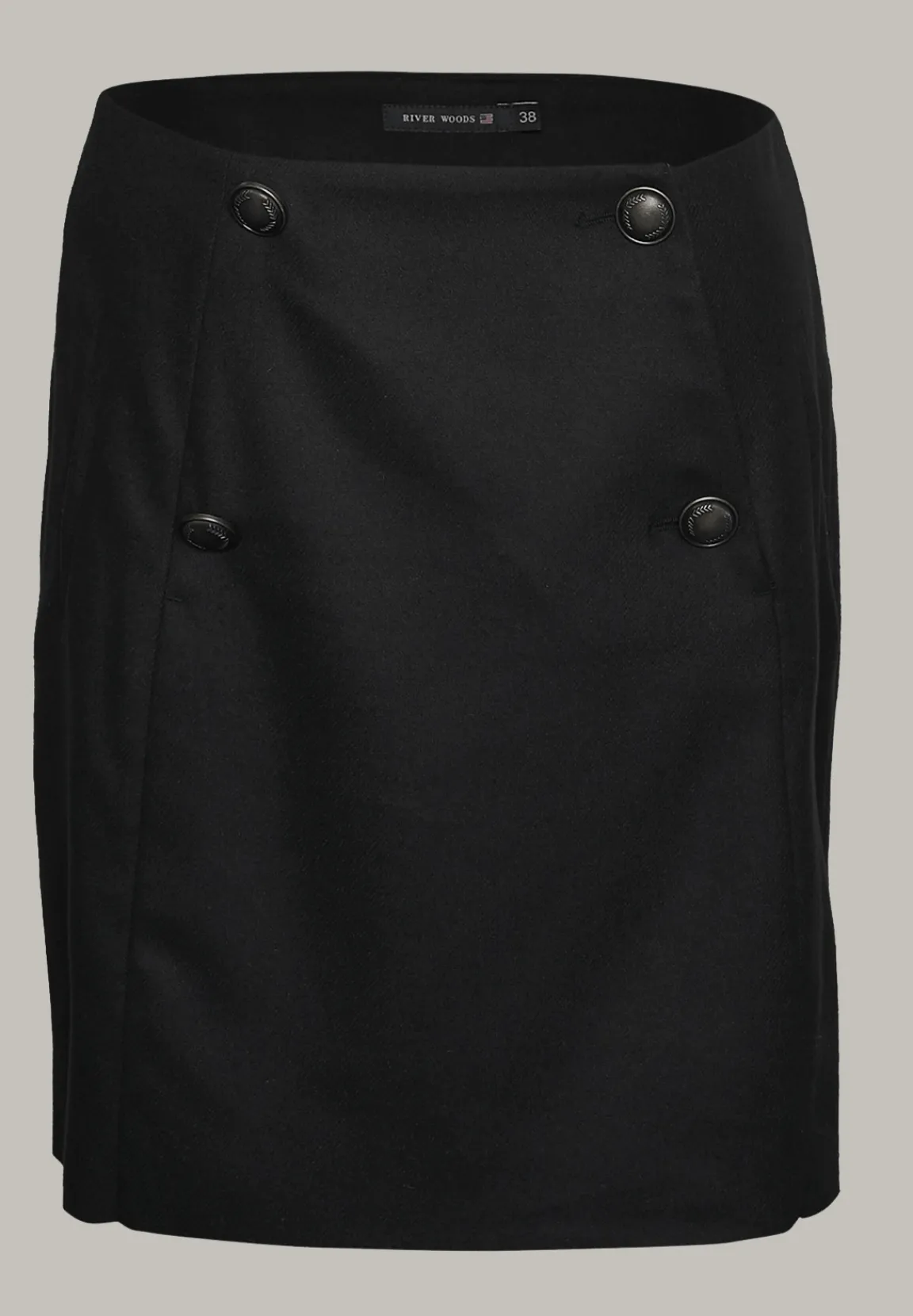 Hot River Woods Navy minirok met knopen -