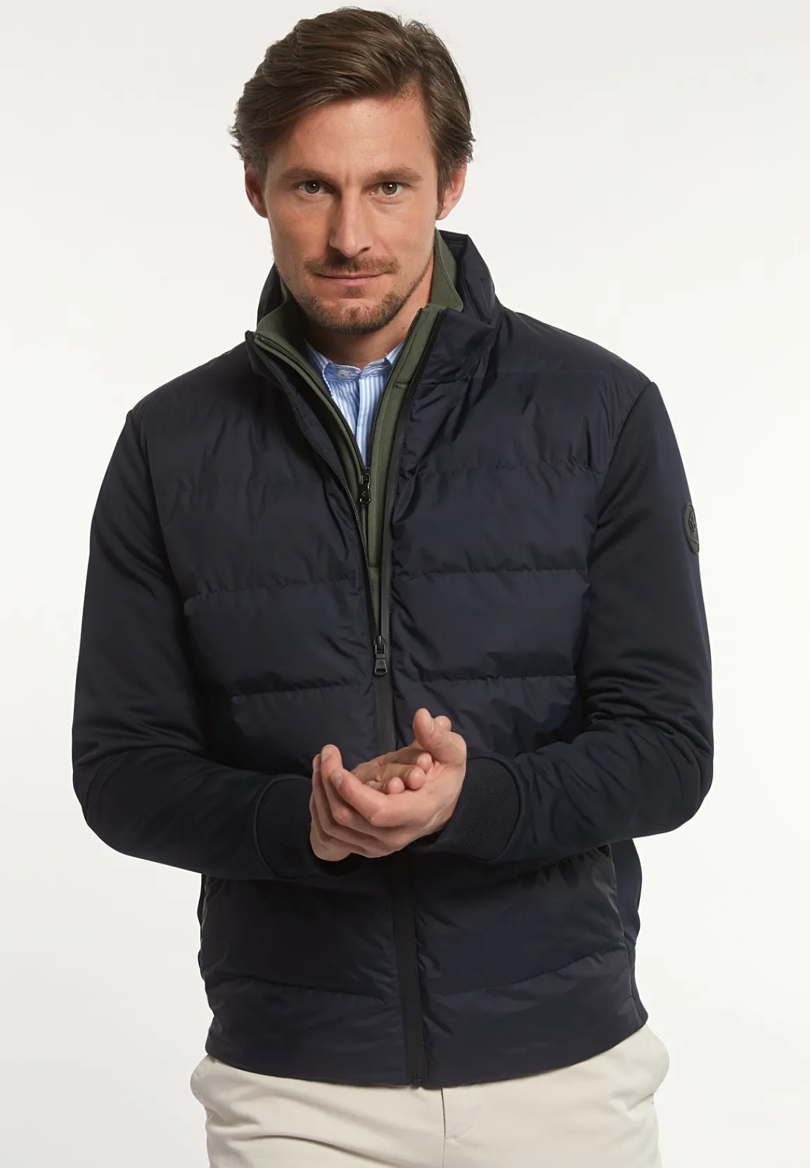 Hot River Woods Neopreen gewatteerde jas met kap navy -