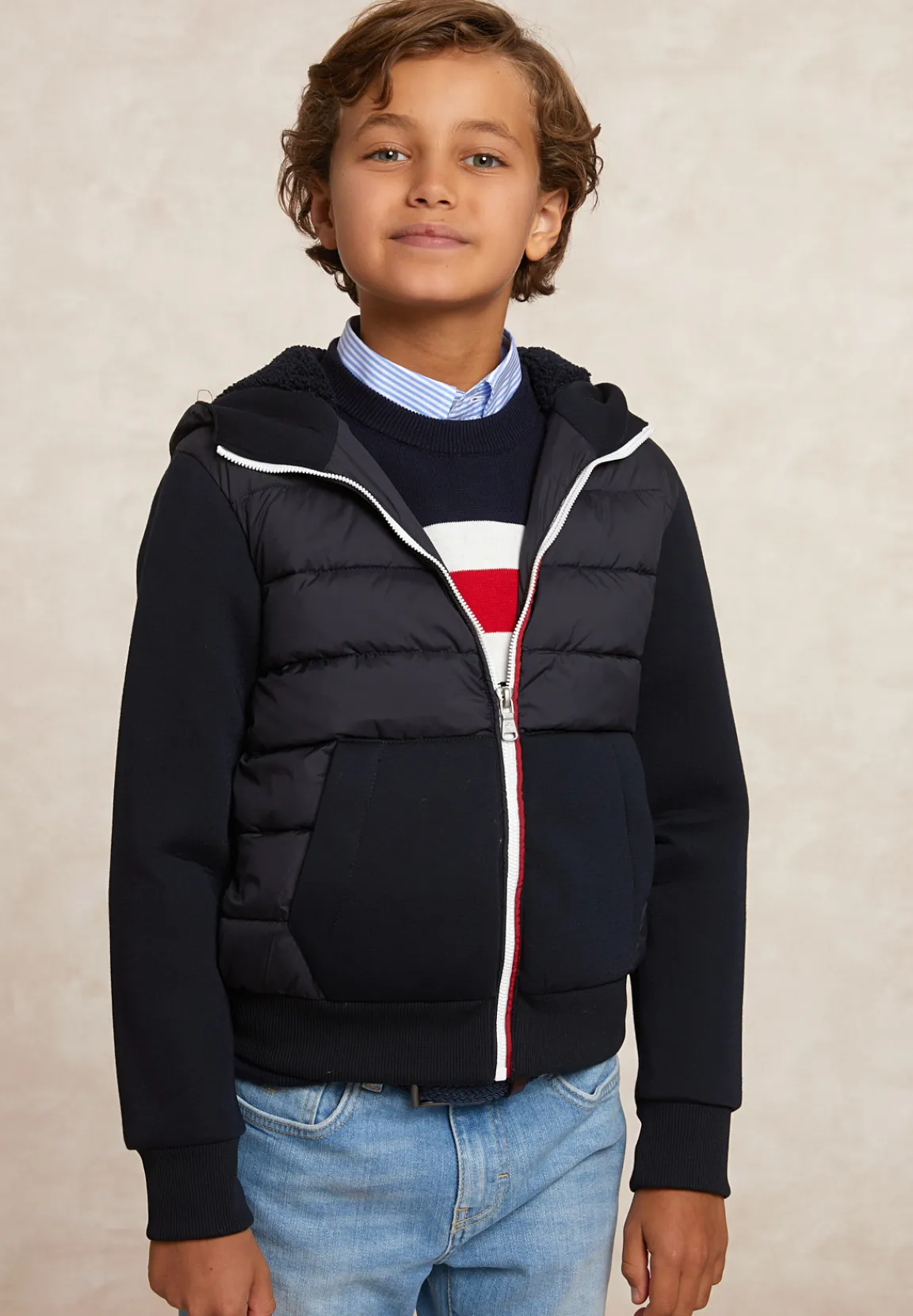 Clearance River Woods Neopreen gewatteerde jas met kap admiral blue -