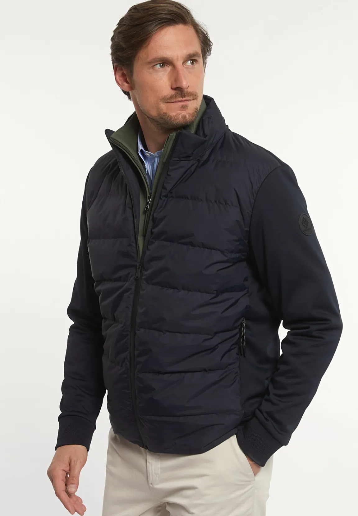 Hot River Woods Neopreen gewatteerde jas met kap navy -