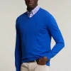 Outlet River Woods Normal fit basic katoenen V-hals trui evening blue mix -
