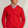 New River Woods Normal fit basic katoenen V-hals trui pomegranate -