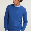 Sale River Woods Normal fit basic katoenen trui ronde hals hamptons blue mix -