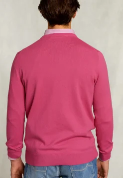 Fashion River Woods Normal fit basic katoenen trui ronde hals amaranth -