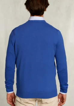Best River Woods Normal fit basic katoenen V-hals trui delta -
