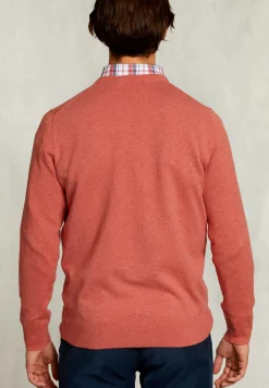 Hot River Woods Normal fit basic katoenen trui ronde hals terra mix -
