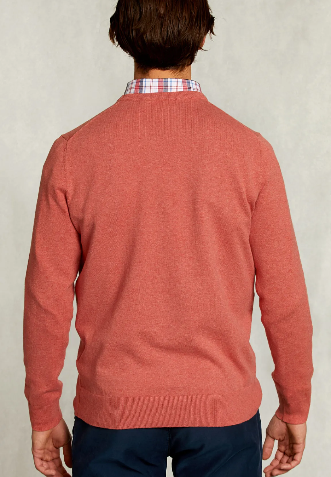 Hot River Woods Normal fit basic katoenen trui ronde hals terra mix -