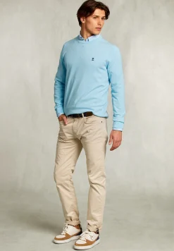 Sale River Woods Normal fit basic katoenen trui ronde hals bora bora mix -