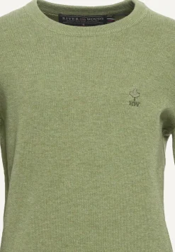 Discount River Woods Normal fit basic trui ronde hals savanna mix -