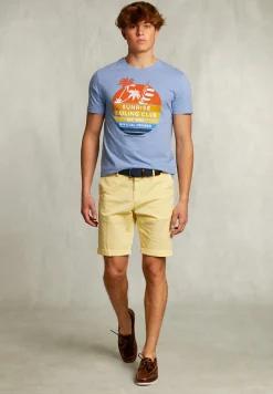 Outlet River Woods Normal fit basic T-shirt blue gin mix -
