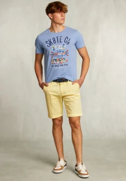 Best River Woods Normal fit basic T-shirt blue gin mix -