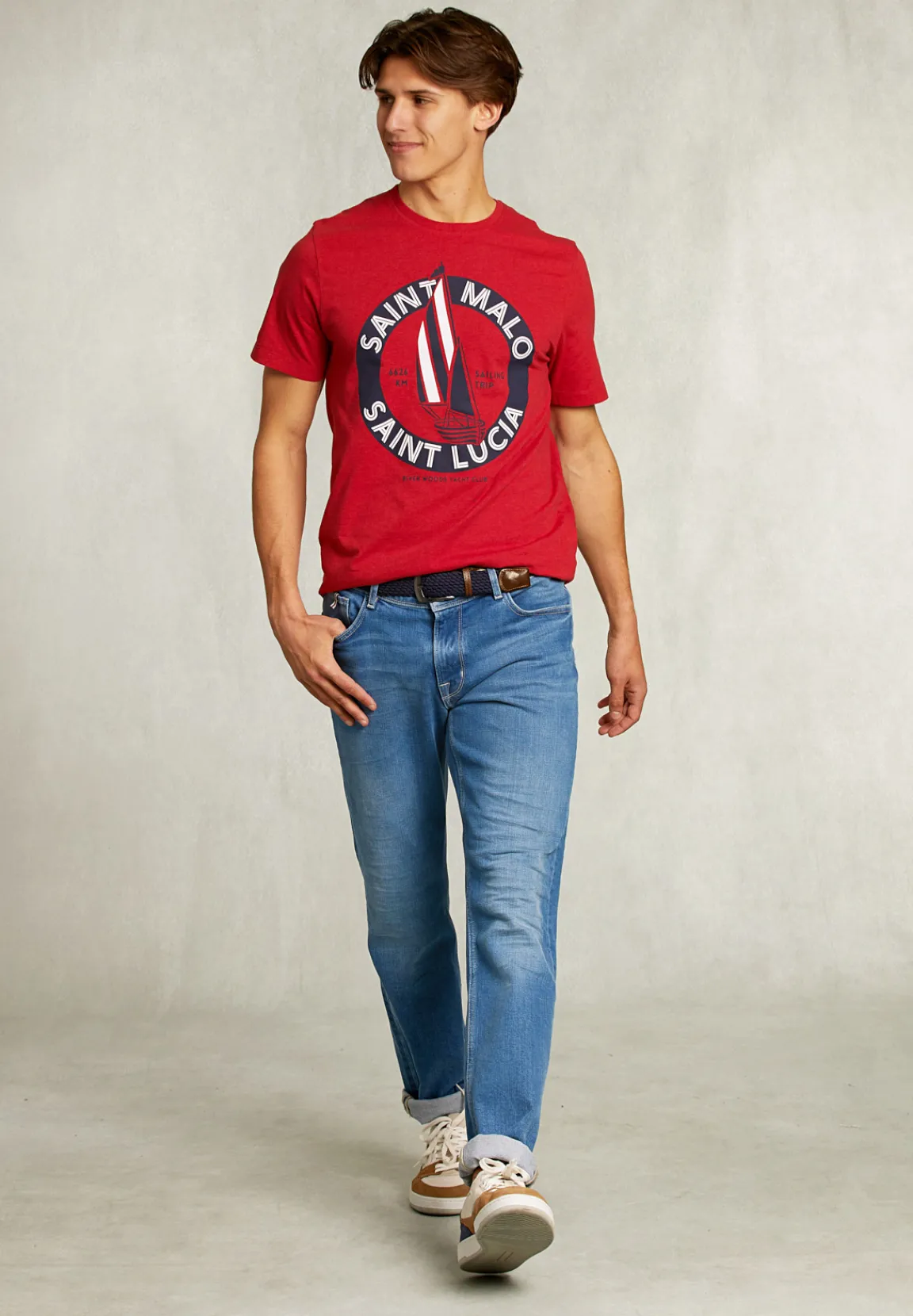 Clearance River Woods Normal fit basic T-shirt bloody mary mix -