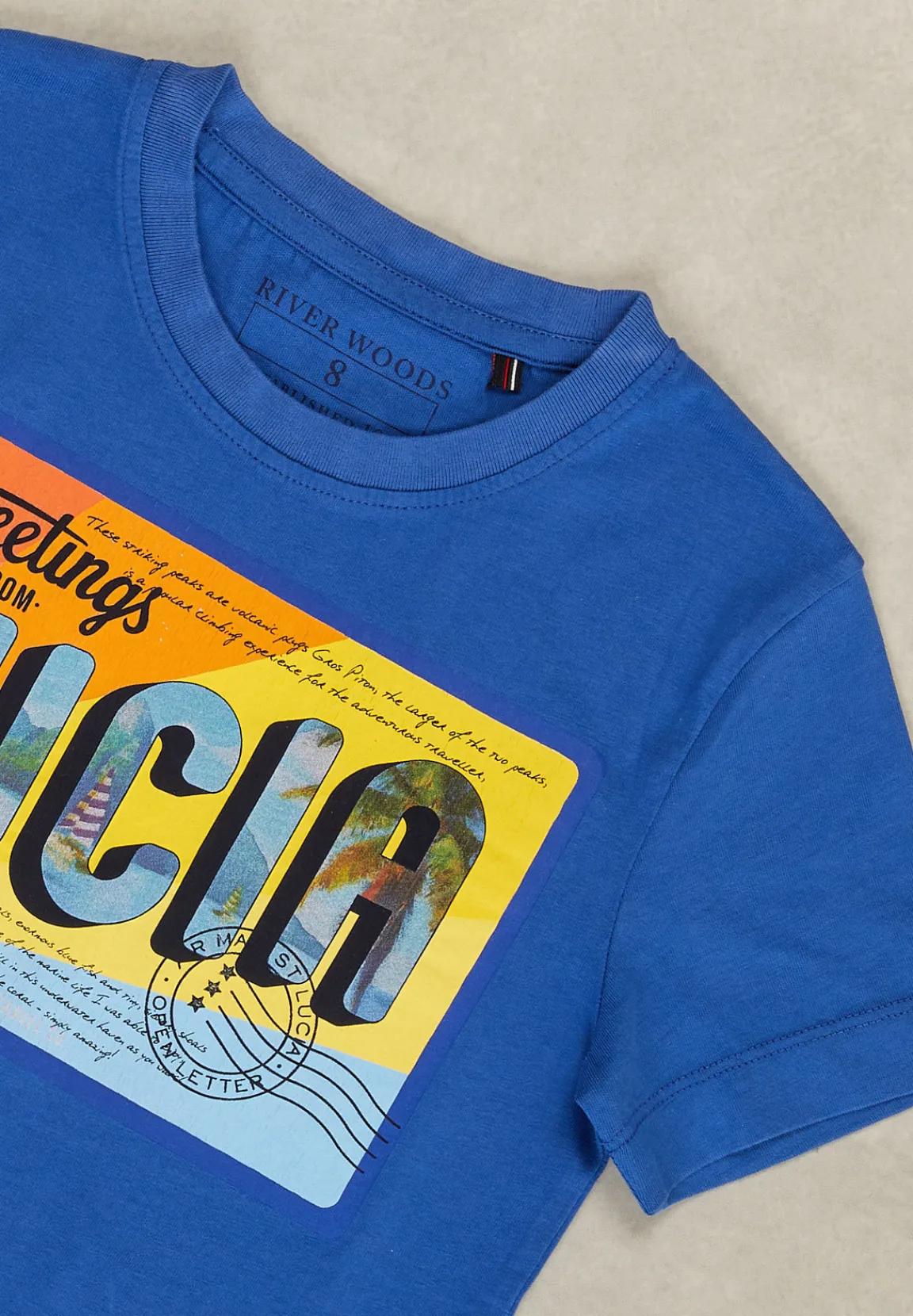 New River Woods Normal fit basic T-shirt caribbean blue -