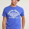 Discount River Woods Normal fit basic T-shirt korte mouwen reef blue -