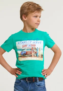 Sale River Woods Normal fit basic T-shirt korte mouwen jungle -