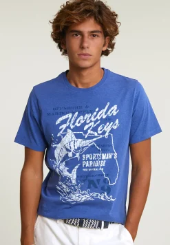 Sale River Woods Normal fit basic T-shirt korte mouwen hamptons blue mix -