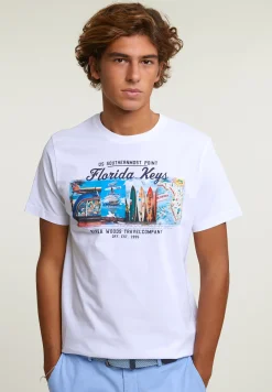 Outlet River Woods Normal fit basic T-shirt korte mouwen white -