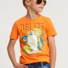 Discount River Woods Normal fit basic T-shirt korte mouwen electric orange -