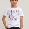 Clearance River Woods Normal fit basic T-shirt korte mouwen wit -
