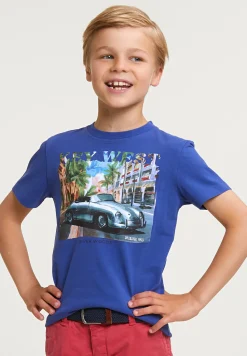 Fashion River Woods Normal fit basic T-shirt korte mouwen yale blue -