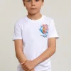 Sale River Woods Normal fit basic T-shirt korte mouwen wit -