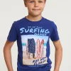 Online River Woods Normal fit basic T-shirt korte mouwen royal blue -