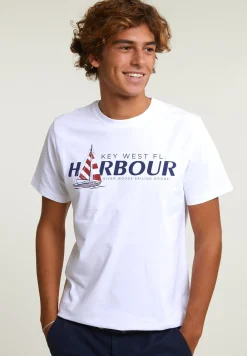 Discount River Woods Normal fit basic T-shirt korte mouwen wit -