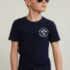Outlet River Woods Normal fit basic T-shirt korte mouwen navy -