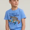 Hot River Woods Normal fit basic T-shirt korte mouwen sky -
