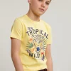 Fashion River Woods Normal fit basic T-shirt korte mouwen sun flower -