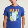 Outlet River Woods Normal fit basic T-shirt korte mouwen yale blue -