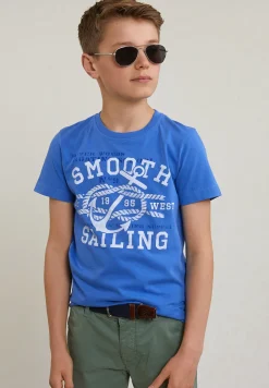 New River Woods Normal fit basic T-shirt korte mouwen evening blue -