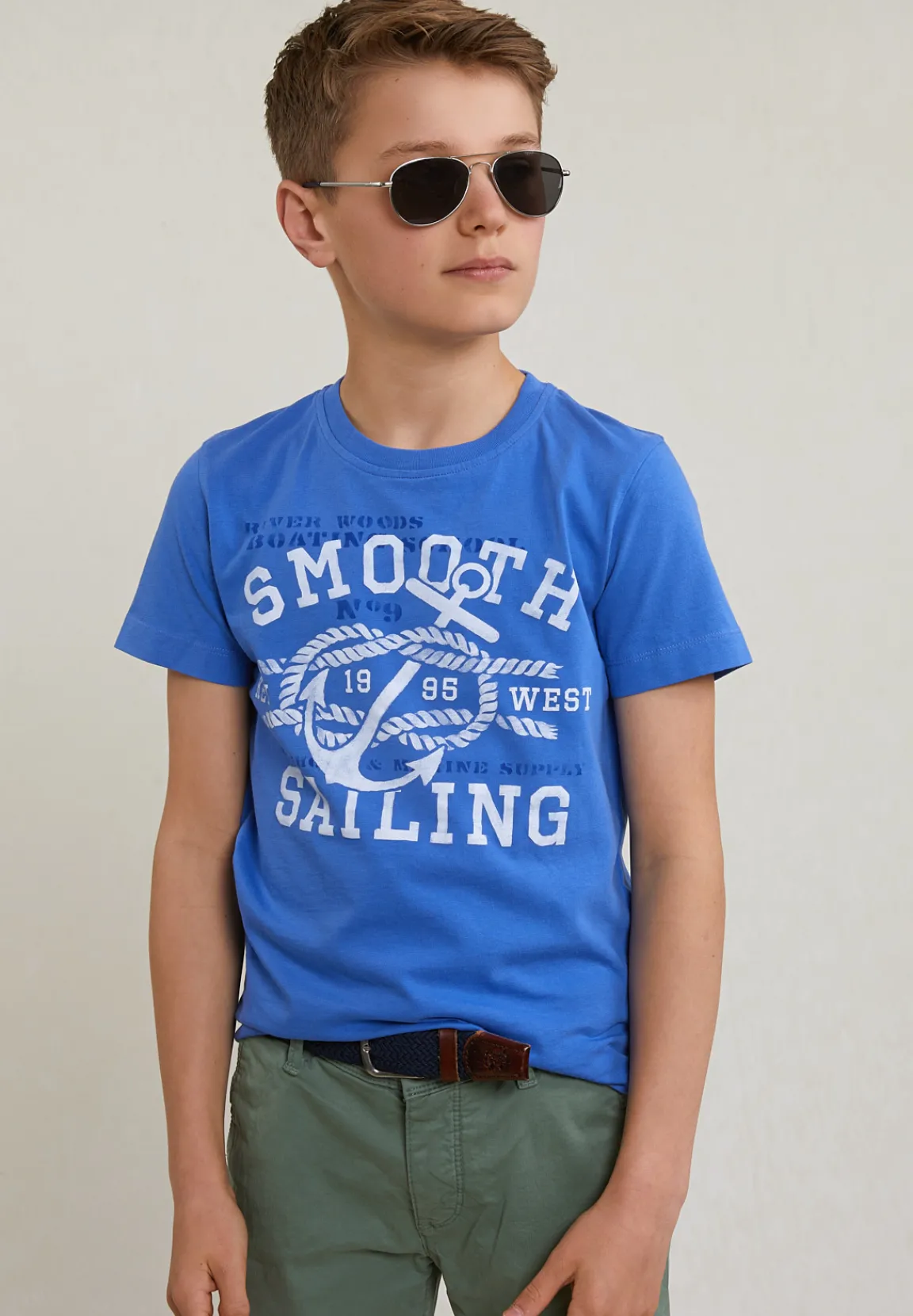 New River Woods Normal fit basic T-shirt korte mouwen evening blue -