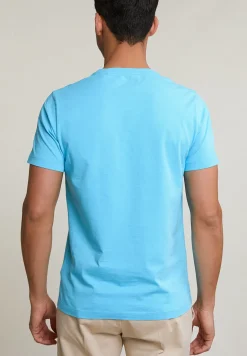 Outlet River Woods Normal fit basic T-shirt korte mouwen acqua -