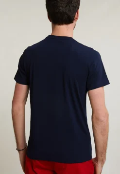 Outlet River Woods Normal fit basic T-shirt korte mouwen navy -