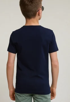 Outlet River Woods Normal fit basic T-shirt korte mouwen navy -