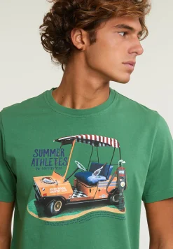 Online River Woods Normal fit basic T-shirt korte mouwen belize green -
