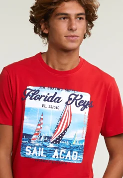 Fashion River Woods Normal fit basic T-shirt korte mouwen harvard red -