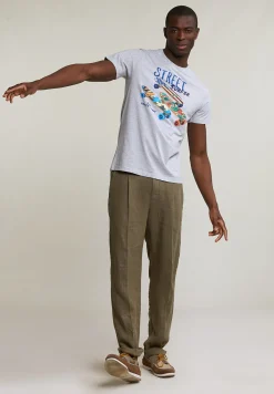 Clearance River Woods Normal fit basic T-shirt korte mouwen oyster mix -