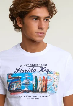 Outlet River Woods Normal fit basic T-shirt korte mouwen white -