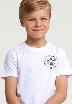 Discount River Woods Normal fit basic T-shirt korte mouwen wit -