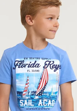 Sale River Woods Normal fit basic T-shirt korte mouwen sky -
