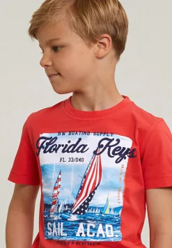 Clearance River Woods Normal fit basic T-shirt korte mouwen cornell red -