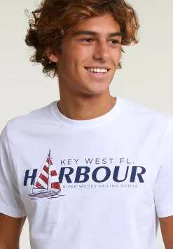 Discount River Woods Normal fit basic T-shirt korte mouwen wit -