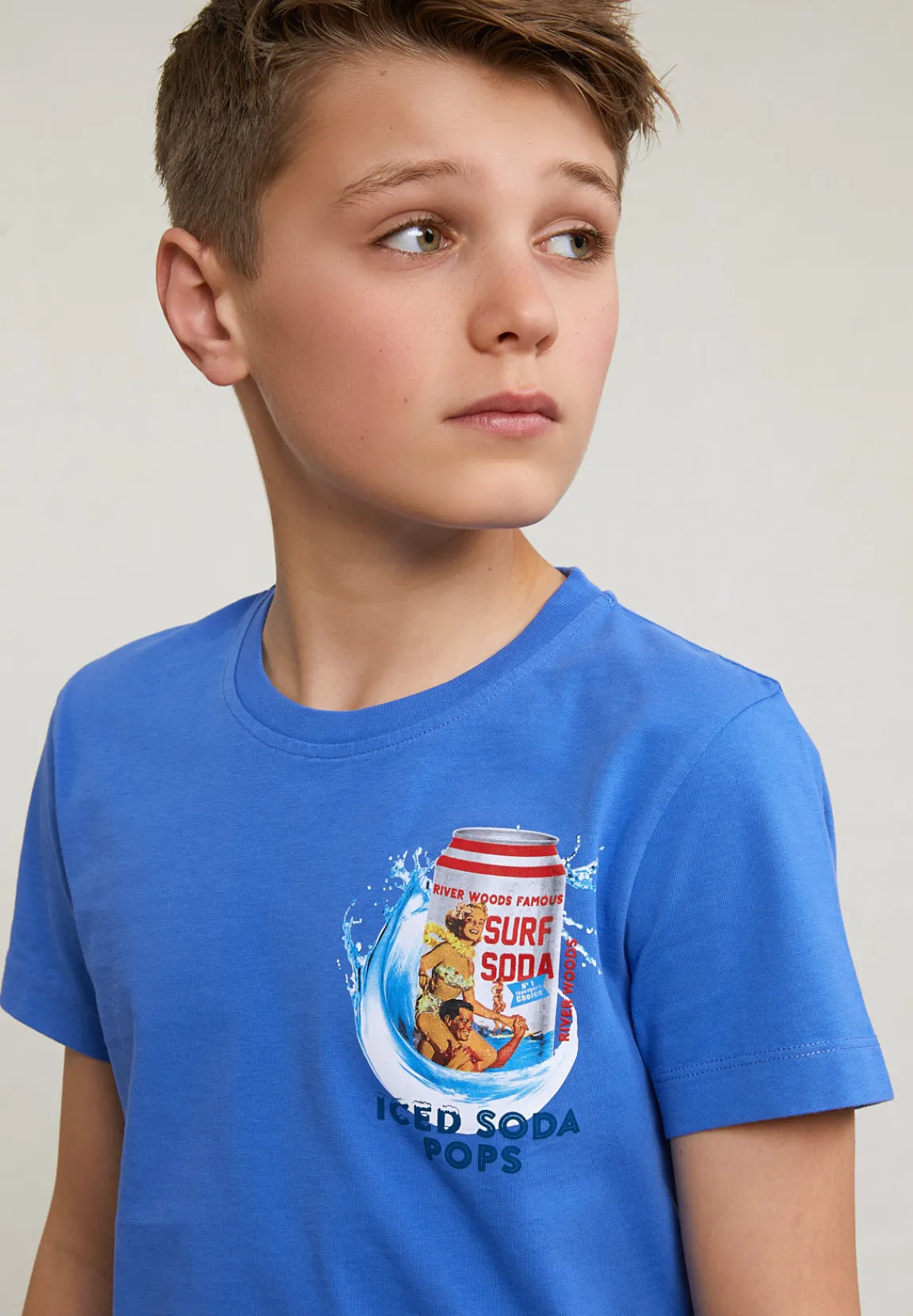 Best River Woods Normal fit basic T-shirt korte mouwen evening blue -
