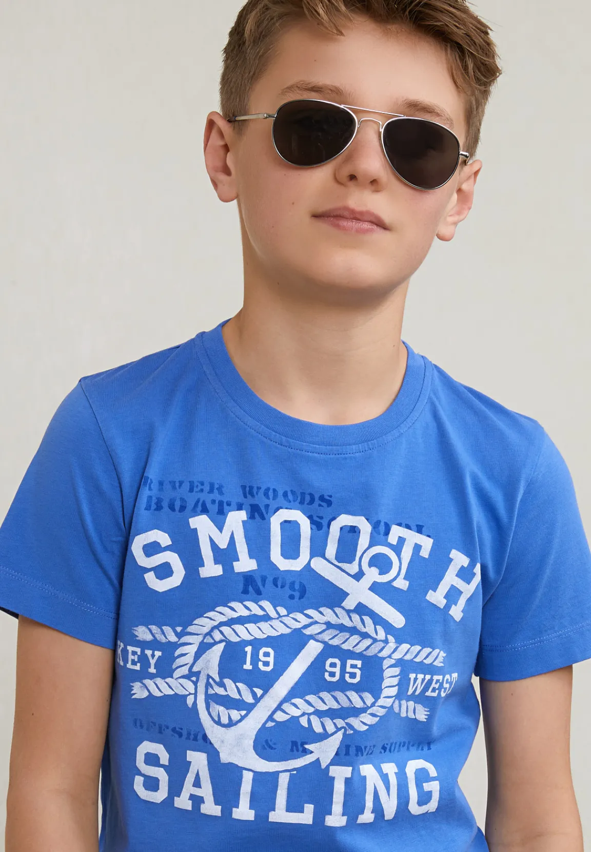 New River Woods Normal fit basic T-shirt korte mouwen evening blue -