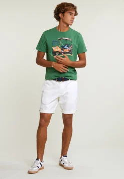 Online River Woods Normal fit basic T-shirt korte mouwen belize green -